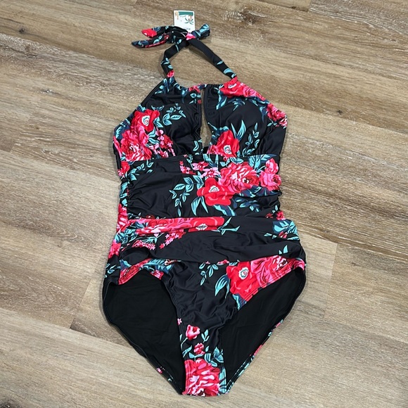 B2prity Set Bikini Donna Monokini Vintage Con Volant, Collo Alto, Push Up Imbottito, Taglie Forti (S-2XL) - 2